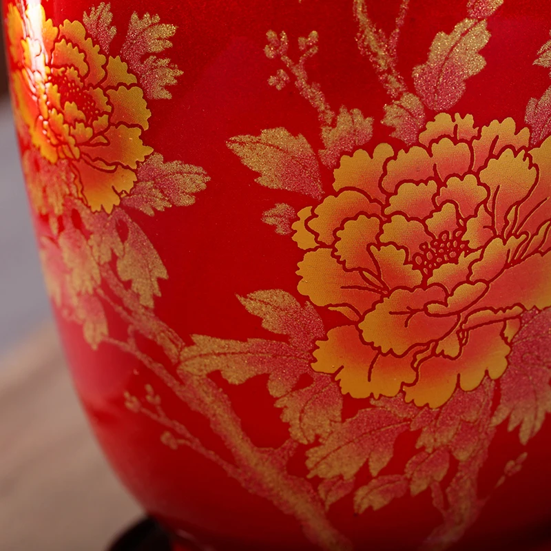New Chinese Style Vase Jingdezhen Classical Porcelain Crystal Glaze Flower Vase Home Decor Handmade Shining Famille Rose Vases 4