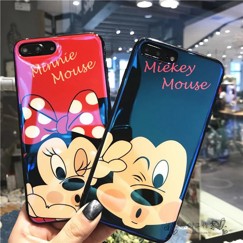 Blu-Ray Мягкий силиконовый чехол Celular для Coque iPhone 6s 6 s 7 8 плюс X Микки Маус Минни Дейзи