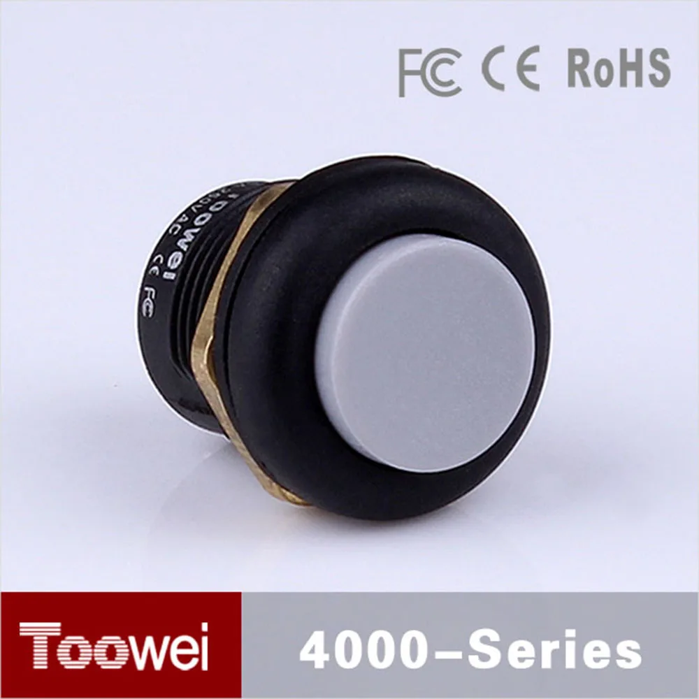 A4166 High Head round waterproof push button switch 16mm gray latching mini pushbutton switch on