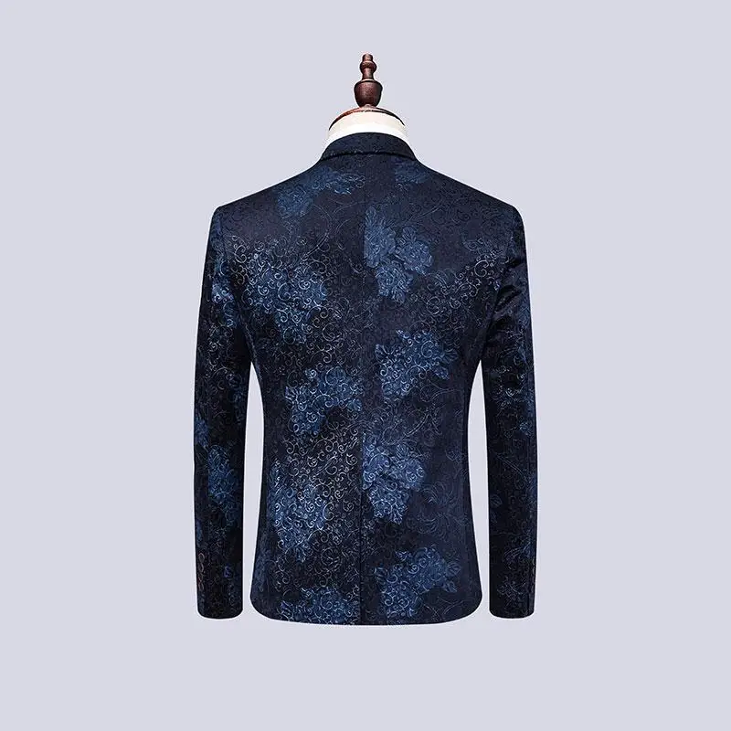 2020 High Quality Men Suits fashion Banquet male Blazer Jacket with Vests and Pant Blue Red man Wedding Suits