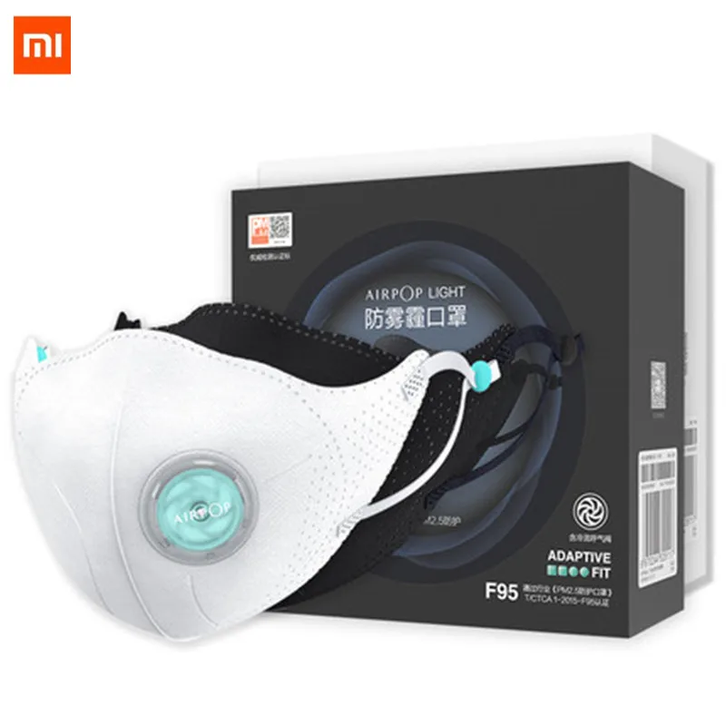

4 Pcs Xiaomi AirPOP Filter Mask 98.2% PM 2.5 with Ventilating Valve Long-lasting Anti-haze Comfortable Face Mask 2 Colors