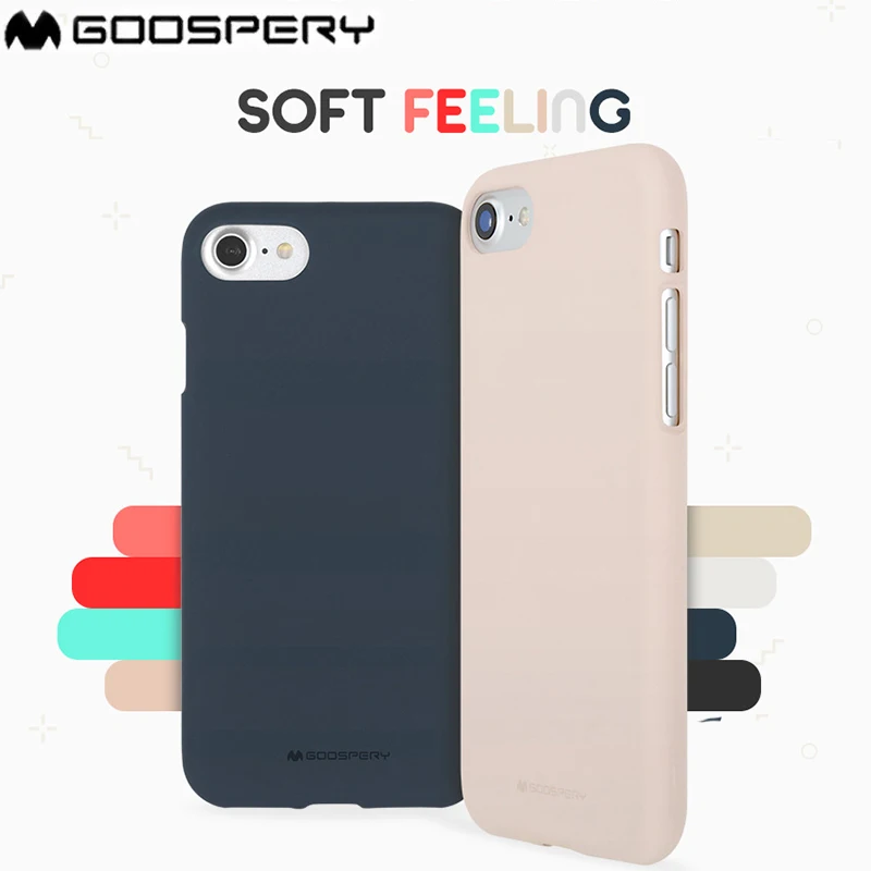 Beste Originele Mercury Goospery Soft Gevoel Jelly Matt Rubber Case voor Apple iPhone 4 4 S 5 5 S 6 6 S 7 8 Plus X