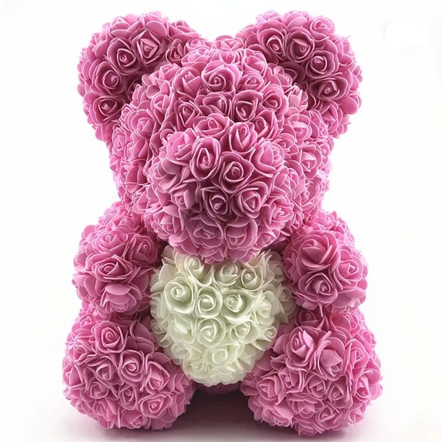 Подарок на день Святого Валентина 40 см и 25 см PE Rose Bear DIY Украшение для свадебной вечеринки и новогоднего подарка