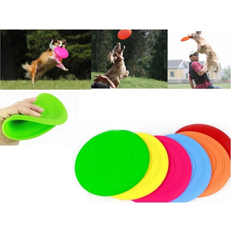 

Soft Flying Flexible Disc Tooth Resistant Outdoor Large Dog Puppy Pets Training Fetch Toy Silicone Dog Wholesale