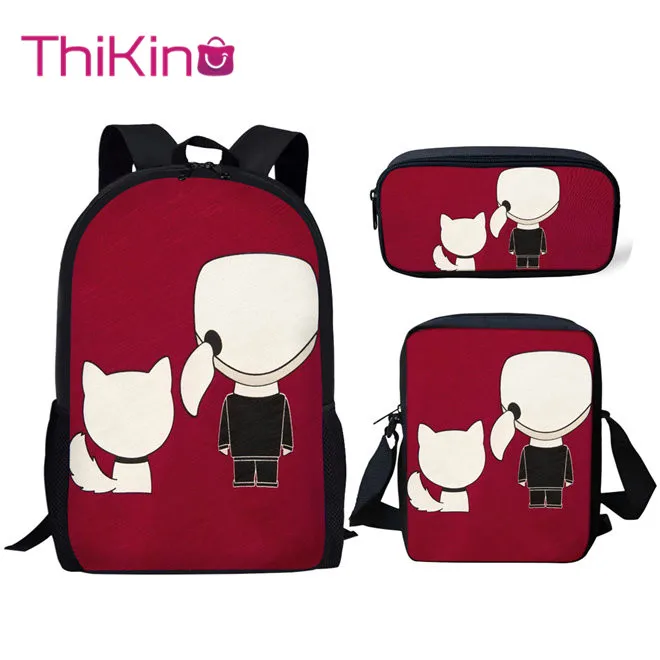 

Thikin Lagerfelds Cat Printing 3pcs Set Backpack For School Teenagers Girls Bookbag Backpack Female Backbag Rucksack Mochila