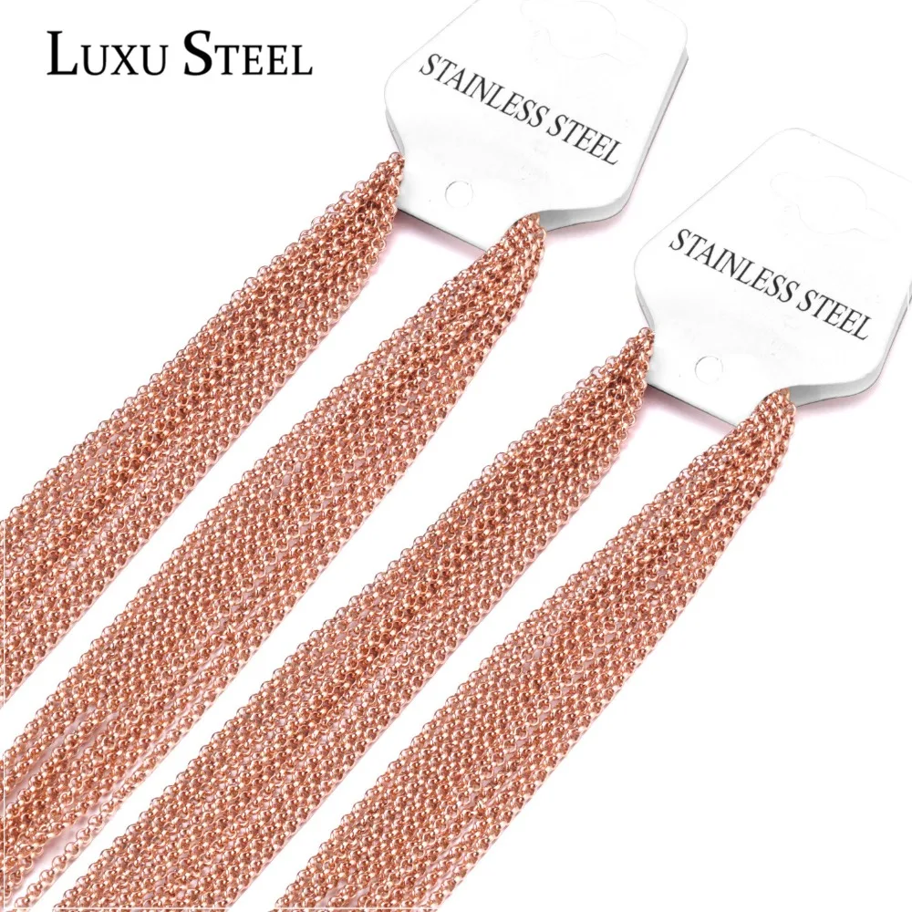 Ожерелье LUXUSTEEL с круглой цепочкой шириной 2 мм колье из нержавеющей стали