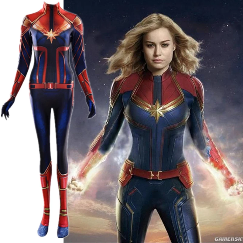 

Around Marvel Film Captain Marvel Cosplay Clothing Accessories Masquerade Birthday Party Gift Tights Yoga Clothing