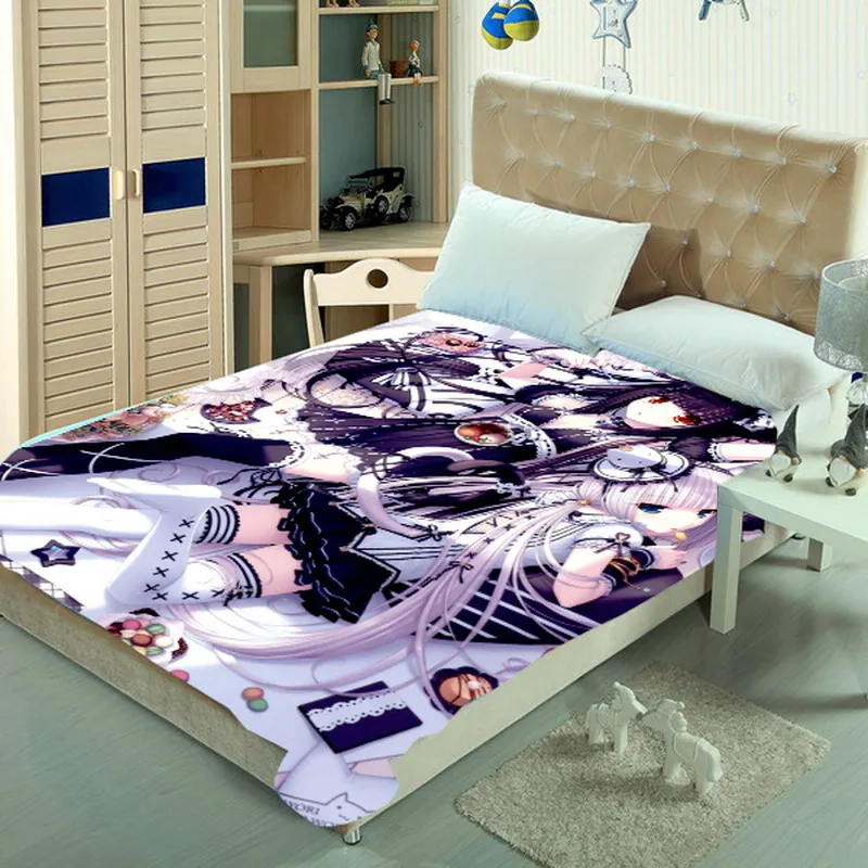 

Oct. Home Textile Nekopara Anime Chocolat Vanilla 200*150CM Single-layer Flannel Fabric Blanket New #41282