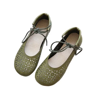 

Mori female literary retro hollow Zen baotou flat shoes 2019 summer new cotton and linen comfortable casual shoes