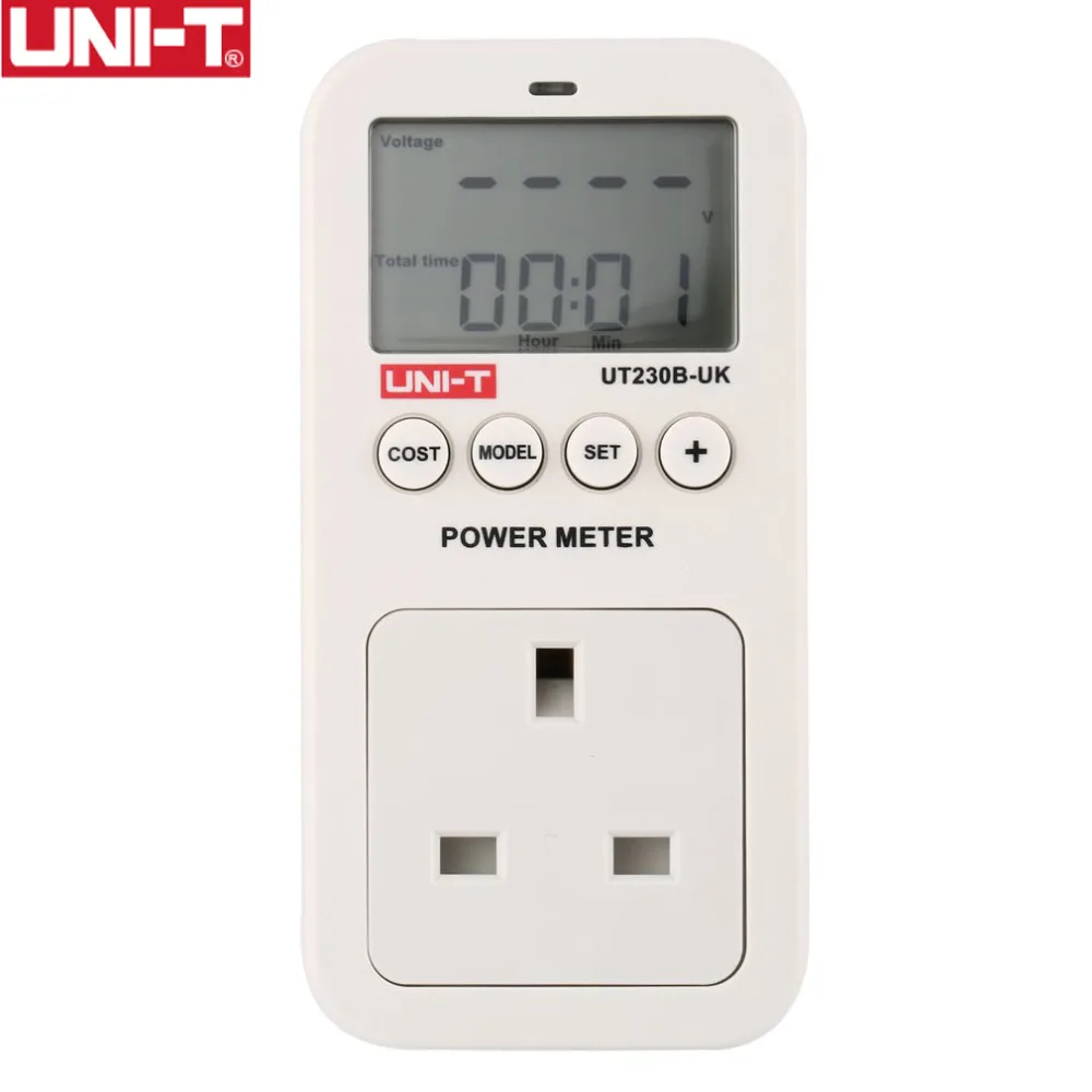 

UNI-T UT230B-UK Wattmeter Voltage Current Cost Frequency Power Meter LCD Power Consumption Monitor Outlet UK Plug