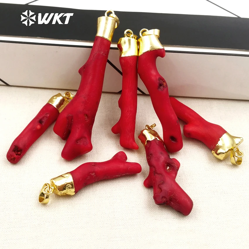 

Fashion!! coral tree pendants with gold cap,red pendant (WT-P245)
