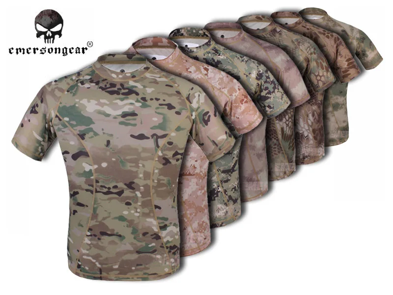 Emersongear Skin Tight Base Layer Camo Running Shirts Breathable Short Sleeve T-shirt EM8605