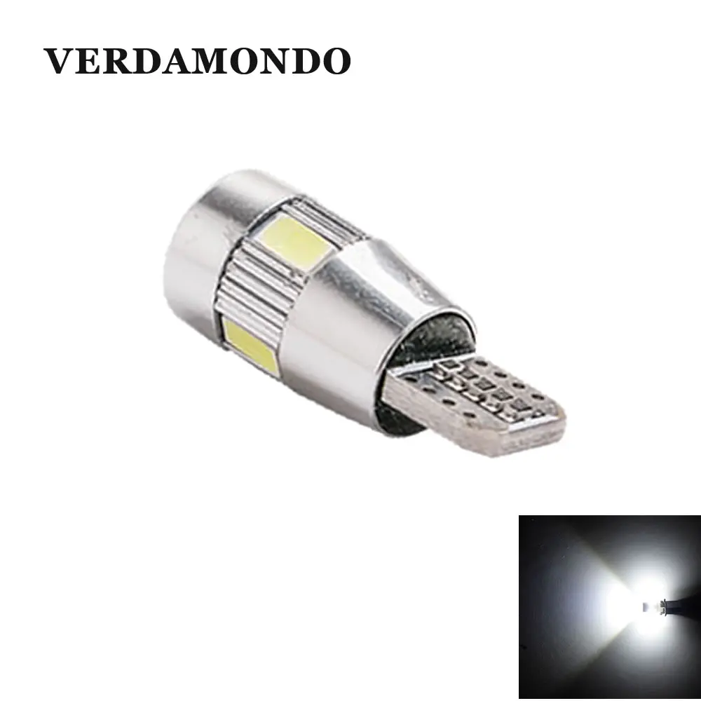 1 шт. T10 W5W CAN-шина без ошибок 6 SMD 5630 5730 светодиодный ные фонари клиновидная лампа