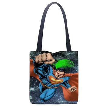 

New Arrival Bag 2019 Superman Handbag Fashion Printing Soft Open Pocket Casual Tote Double shoulder Strap For Women Student