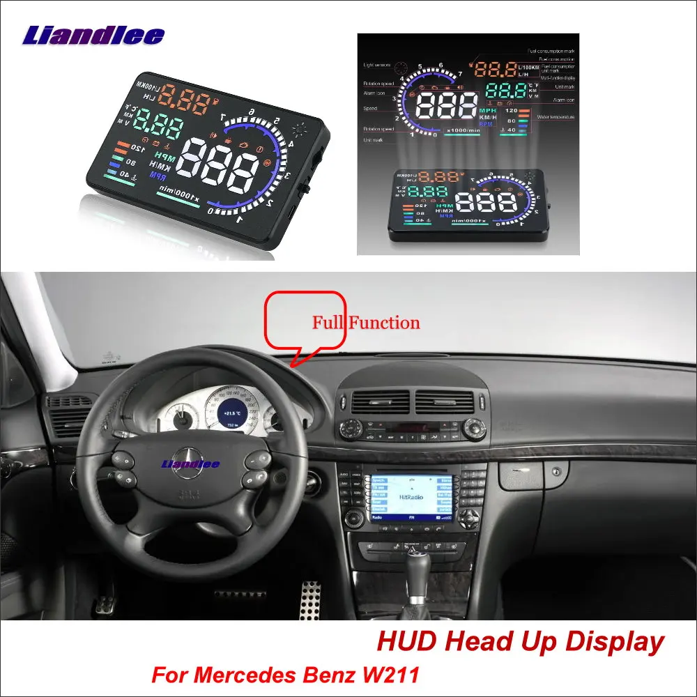 

Liandlee Car Head Up Display HUD For Mercedes Benz W211 2016-2018 Safe Driving Screen OBD II Speedometer Projector Windshield