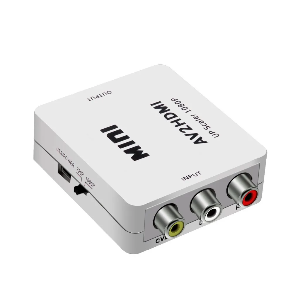 HDMI в AV 1080P HDMI интерфейс HDMI в RCA 1080P AV2HDMI Мини AV в HDMI конвертер сигнала мини HD видео конвертер коробка