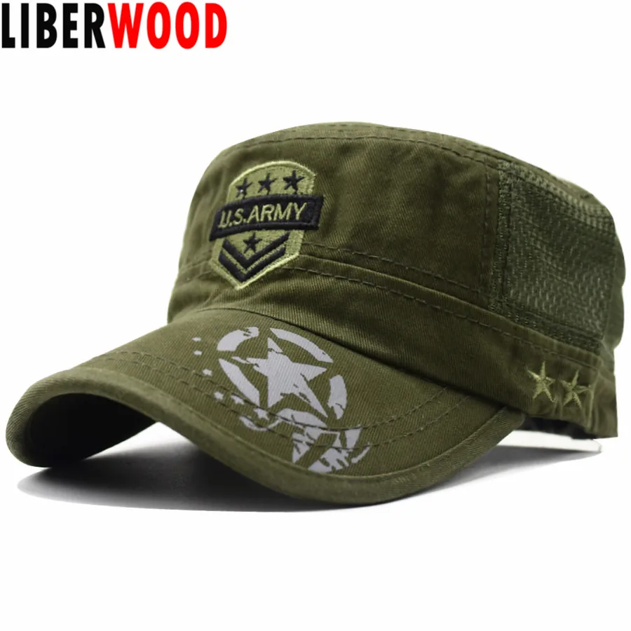 LIBERWOOD US Армия Кадет шляпа камуфляжная летняя сетчатая бейсболка Мужская