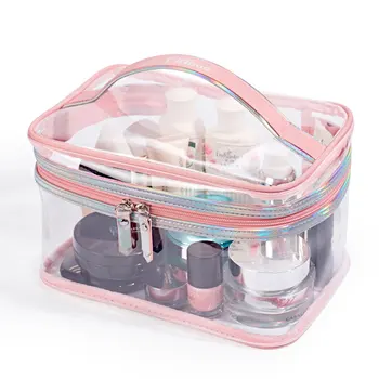 

Lovely Fashion Women Cosmetic Bags PVC Toiletry Bags Travel Organizer Necessary Storage Case Makeup Bag Bath Wash Make Up Box