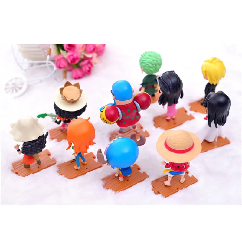 Anime One Piece Figuras Toys 10pcslot 10cm Chopper Hancock Nami Zoro PVC Action Figure Model Toys Dolls Car Home Decor  (3)