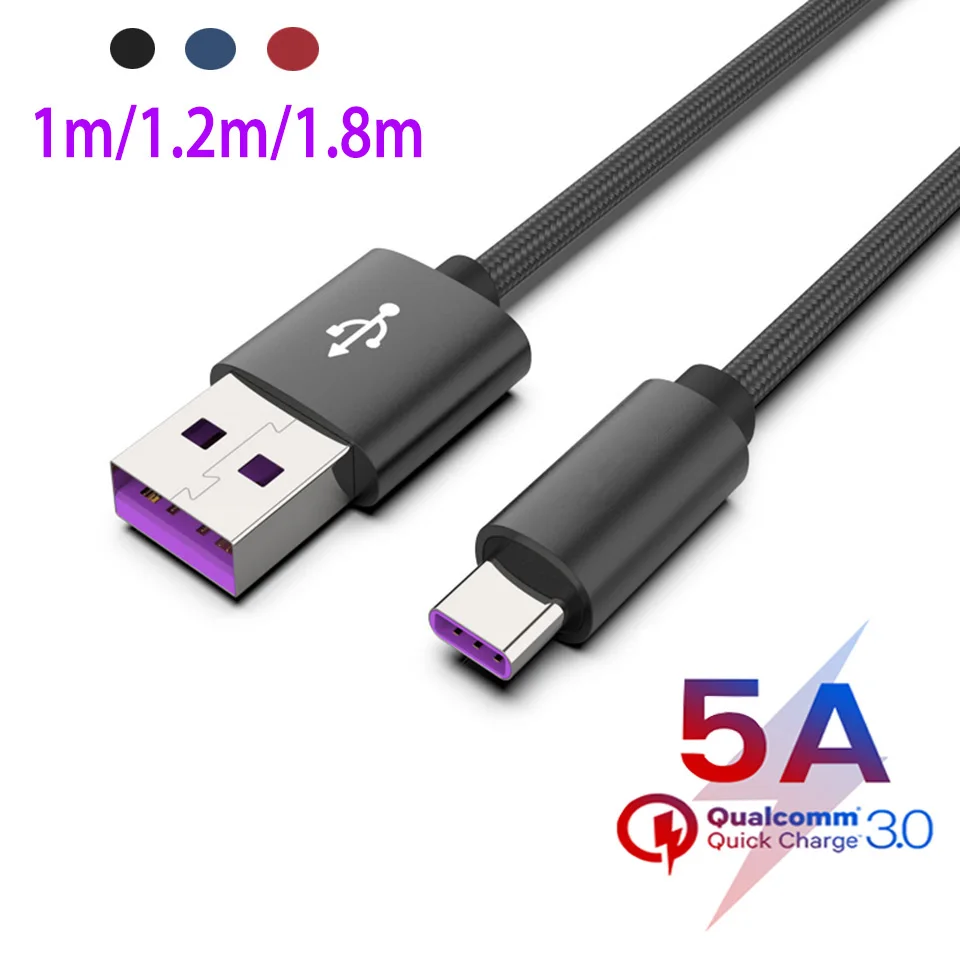 

USB Type C Cable Fast Charging Cavo Quick Charge 3.0 Cable UsbC for Xiaomi Mi9 Redmi Note 7 Pro Samsung Galaxy S10 S10e S10+ M20