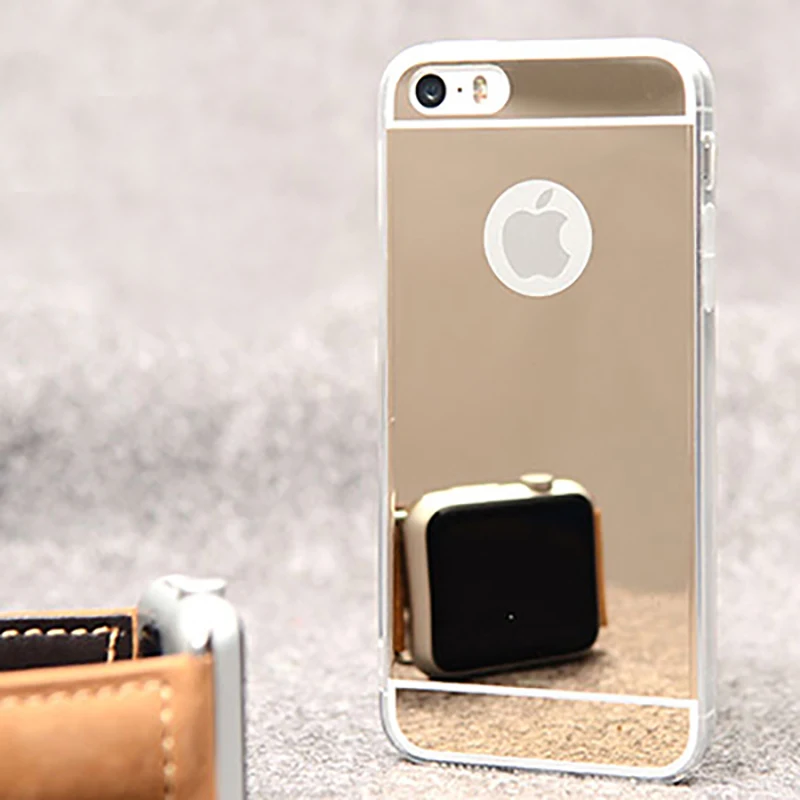 Роскошный зеркальный чехол Dreamysow из ТПУ для телефона iPhone 12 11 Pro X Xs Max Xr 6 6S 7 8 Plus 5 5S