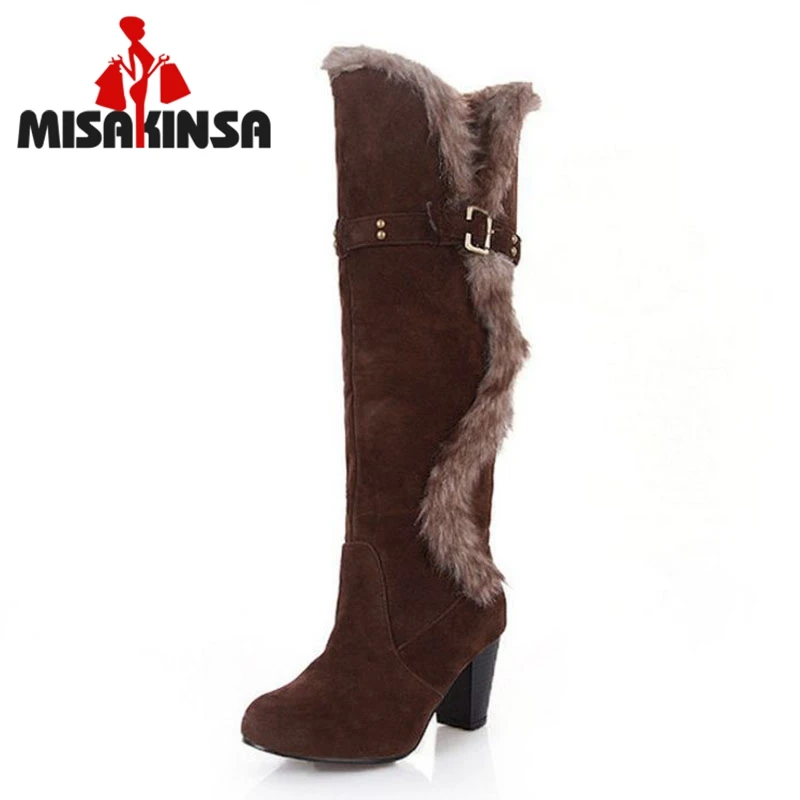 

Size 34-43 Gladiator Snow Boots Women Square Heels Half Short Boot Lady Warm Plush Winter Boots Sexy Leisure Shoes Woman