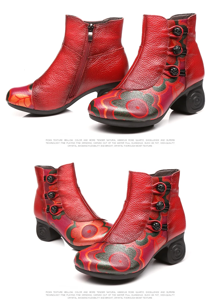 GKTINOO/Женская обувь; ботильоны из натуральной кожи; Повседневная обувь в винтажном стиле; женские ботинки ручной работы на высоком каблуке в стиле ретро