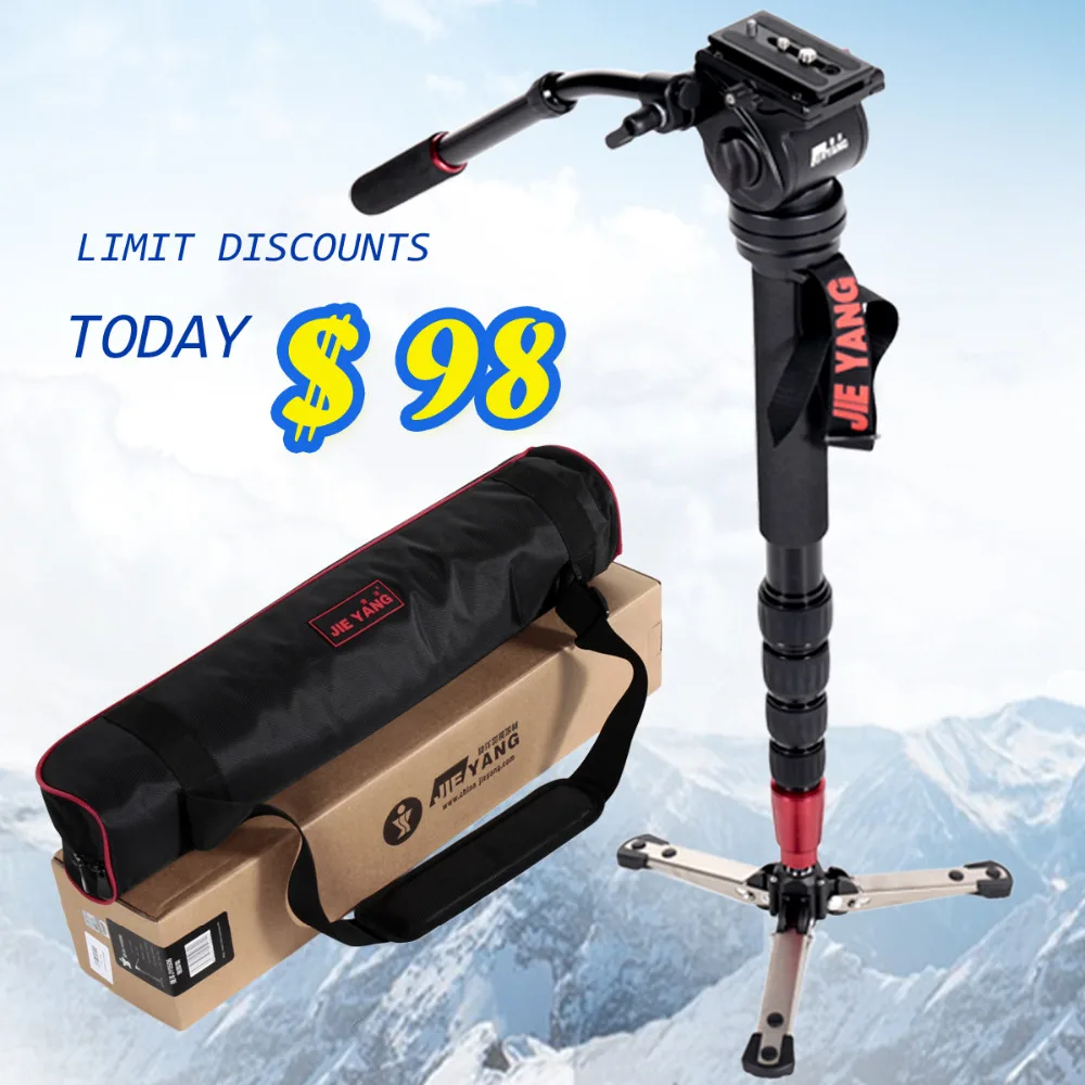 Professional Lightweight Carbon Fiber Shooting Monopod Video tripod for action camera with