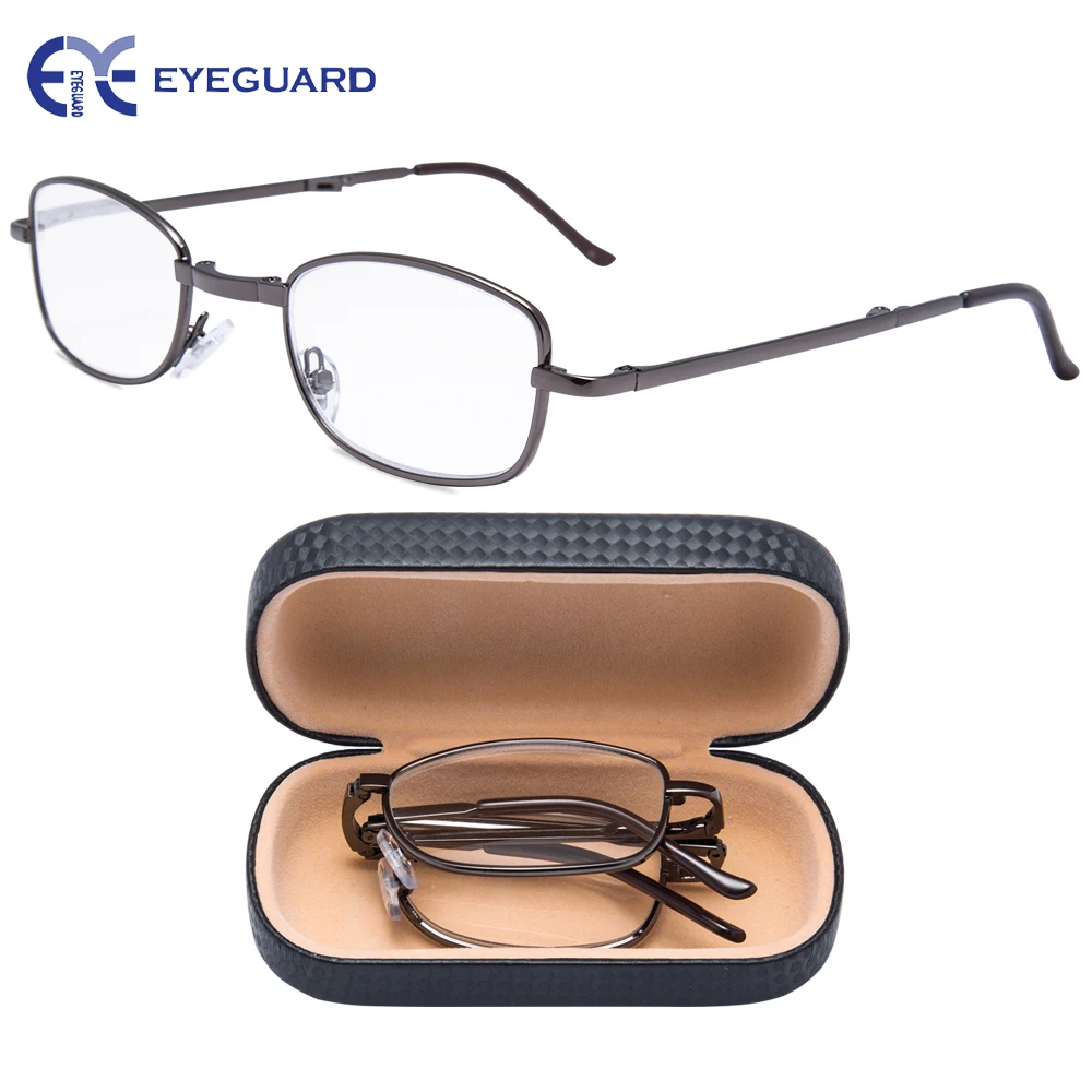 Tanie EYEGUARD okulary do czytania metalowe przenośne składane pistolet kobiety mężczyźni klasyczne składane okulary Unisex