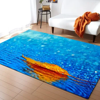 

1PC Polyester Leaves Pattern Carpet for Living Room Kitchen Mat Bedroom Carpet Floor Door Mat Decoration Carpet