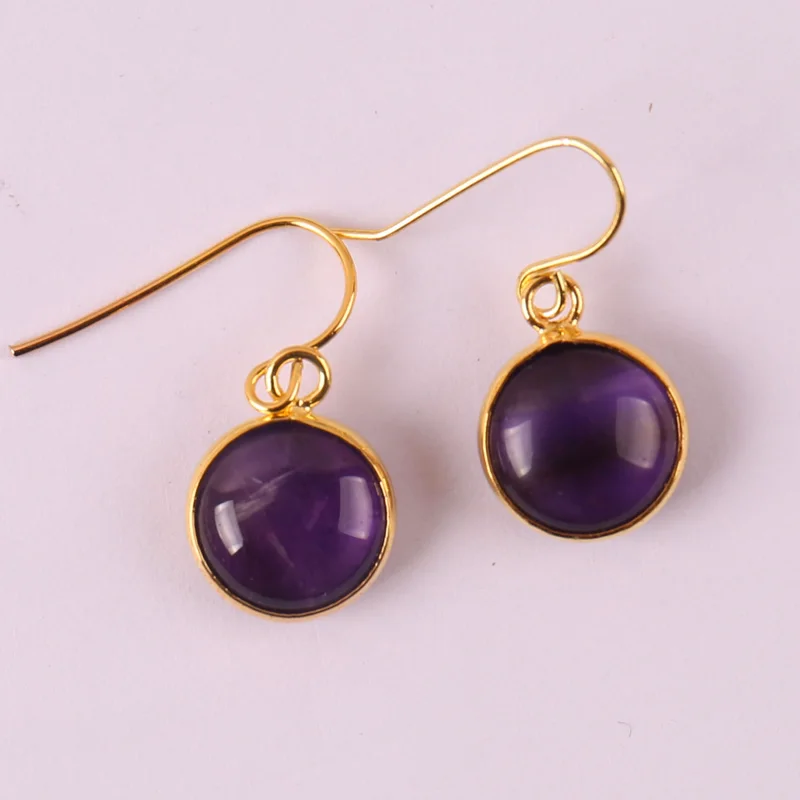 

Free Shipping Natural Crystal Stone Beads Dangle Earrings 1Pair U324