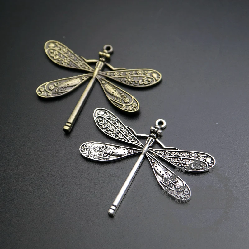 

40x50mm vintage style antiqued silver,bronze big droganfly DIY pendant charm supplies 1810479