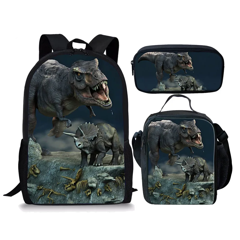 FORUDESIGNS/набор школьных сумок с изображением единорога на заказ для девочек и мальчиков, детские школьные рюкзаки с изображением динозавра, школьная сумка для детей - Color: Z3039CGK