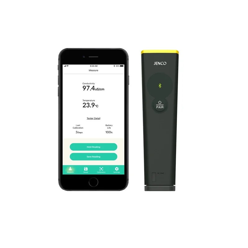 Bluetooth Conductivity TDS Salt salinity meter temperature tester pure water Pocket Pen Type iOS Android app RoHS mobile phone |