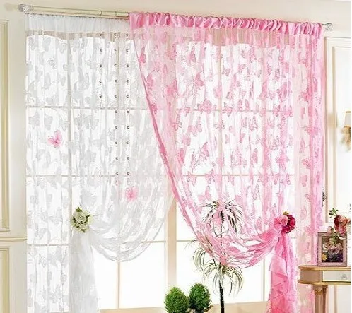 

The butterfly Tassel String Curtain Window Door Divider Sheer Curtain Valance Interest Home Decoration 1x2m Drop shipping