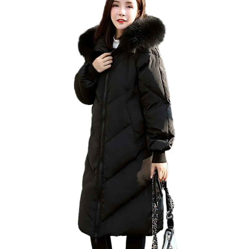 Real Raccoon Fur collar Removable White Duck Down Jackets