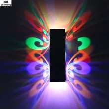 Светодиодный настенный светильник-бабочка с двойным аккумулятором, алюминиевое приспособление, современный AC85-265V для дома, отеля, KTV, бара, 2 Вт