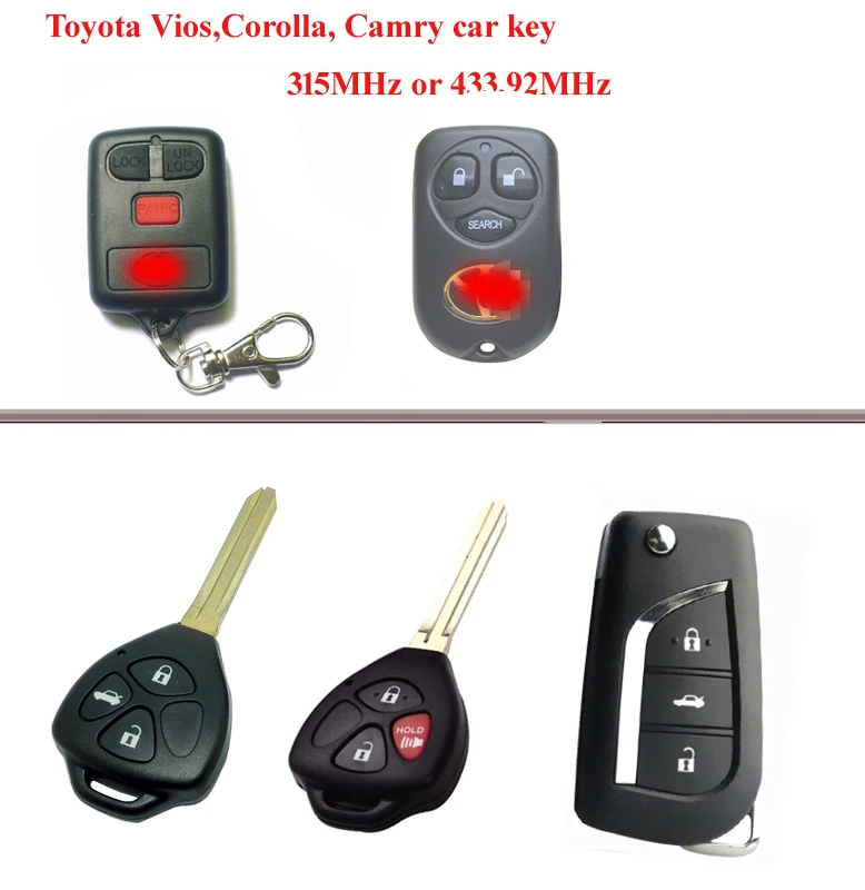 Aftermarket toyotacamry, Корона пульт, viosremote ключ, corolla автомобиля ключ, автомобили были произведены из 2003-2008,315 мГц удаленный ключевой
