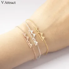 V привлечь бижутерия из нержавеющей стали Femme розовое золото кеттинг Приключения Mountain браслет для женщин BFF ювелирные изделия Выпускной подарок