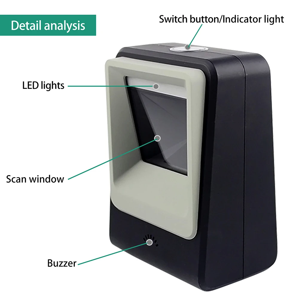 1D 2D автоматический настольный сканер штрих кода Symcode USB Handsfree проводной