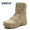 Vancat/Большие размеры 39-47, тактические Мужские ботинки в стиле пустыни, износостойкие армейские ботинки, мужские непромокаемые походные мужские армейские ботильоны - фото