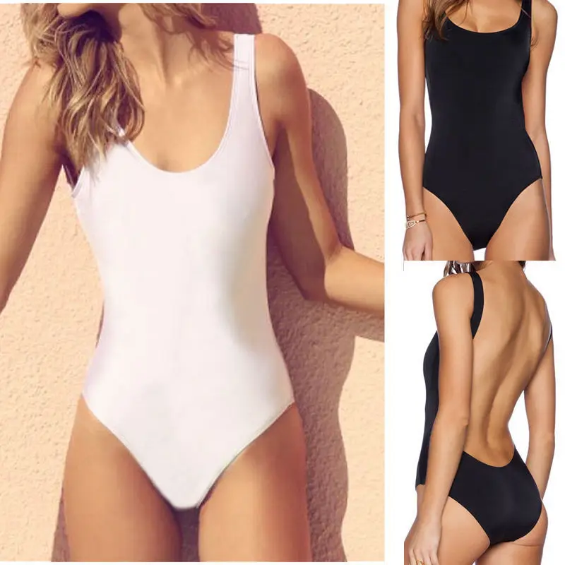 

Women solid Beachwear PushUp Padded Bikini Swimwear Bathing One Piece Monokini