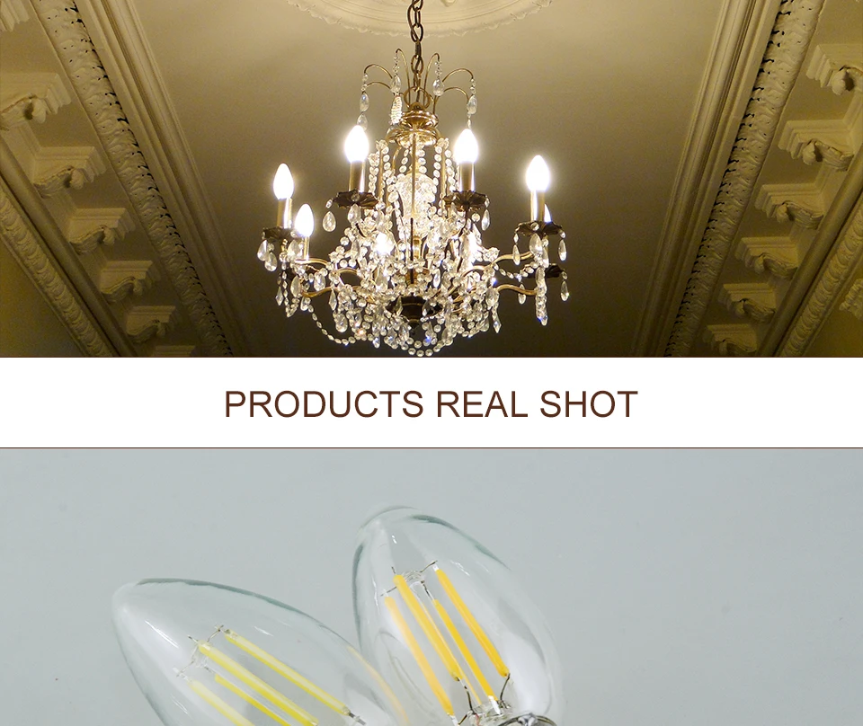6Dimmable E14 E12 E17 Filament Led Lamp 220V 110V 2W 4W 6W Led Edison Bulb Glass Dimming Filament Candle Lamps Christmas Lights