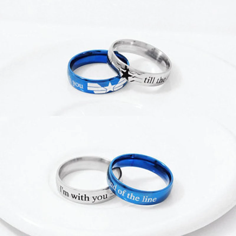 Fashion Avengers Ring Anime Related America Captain Symbols Titanium Steel Lovers Finger Ring Jewelry Cute Fashion Gift Rings Aliexpress