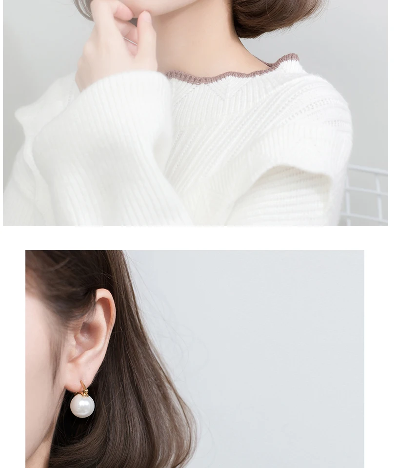 925 Sterling Silver Big Imitation Pearl Stud Earrings For Women Bride Wedding Party Jewelry Oorknopjes Boucles D Oreille Femme (7)