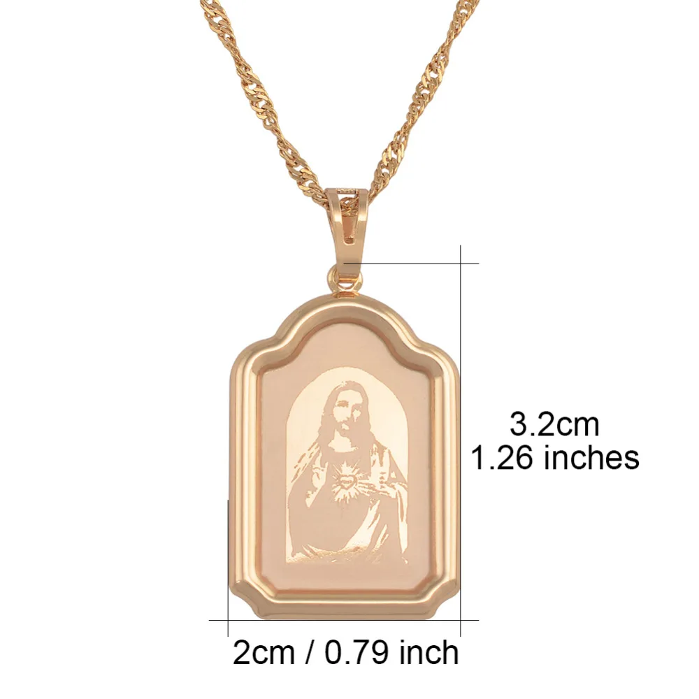 Anniyo, компьютерная гравировка, голова Иисуса, подвеска, ожерелья, золотой цвет, цепочка для женщин, христианское ювелирное изделие, распятие#041804