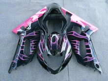 Pink flames black Fairing kit for GSXR600 750 K1 01 02 03 GSXR 600 GSXR750 2001 2002 2003 ABS Fairings set+gifts SG33