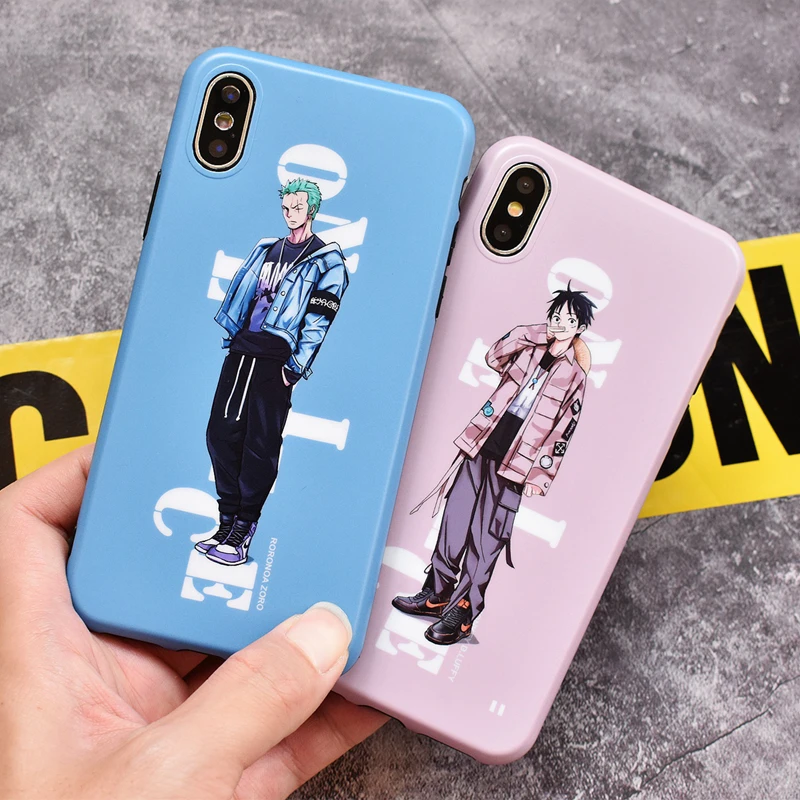 Anime japonés una pieza Zoro luffy Coque funda de teléfono para iphone 8 7 6 6 S Plus funda protectora cubierta para iphone X XR XS.