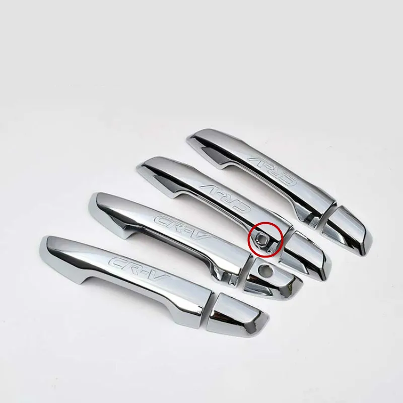 FUNDUOO для Honda CR-V таможенный приходной ордер новые хромированные покрытия для дверных ручек накладка накладки для машины, автомобильные аксессуары для укладки волос - Название цвета: smart entry buttons