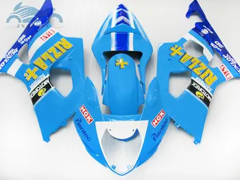 

Free Custom ABS Fairing kits for SUZUKI K3 GSXR1000 03 04 sport motorcycle fairings kit GSXR 1000 2003 2004 blue RIZLA+ bodywork